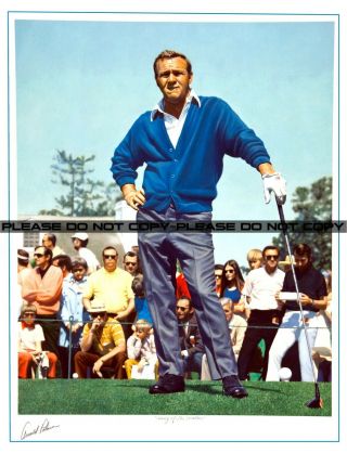 Arnold Palmer " King Of The Masters " Signed Golf Lithograph Large Reprint