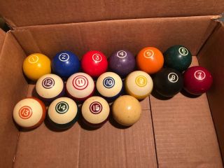 Vintage Pool Balls Billiard Set