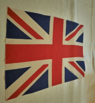Charming Small Ww2 Era Vintage British Union Jack Flag Old
