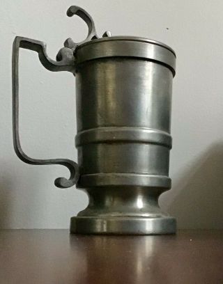 Metalars Hand Made In Italy Pewter 6” Beer Stein With Hinged Lid Vintage Rare