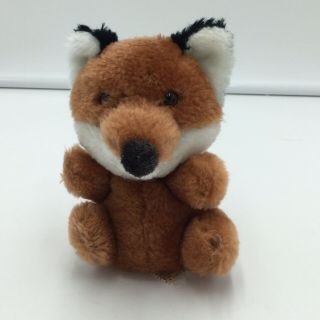 Vintage Russ Berrie Fox Brown Plush Stuffed Animal 5 " Korea