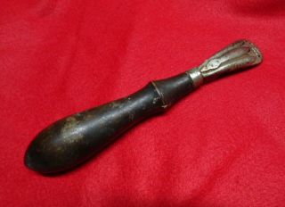 Rare Antique Safety Can Opener Patent 1874 Spear Head Wood Handle