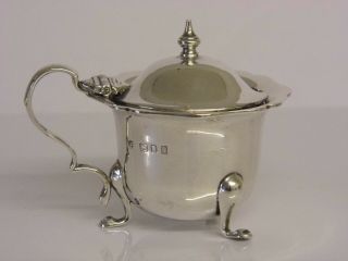 A Fine Vintage English Solid Sterling Silver Mustard Pot London C1924