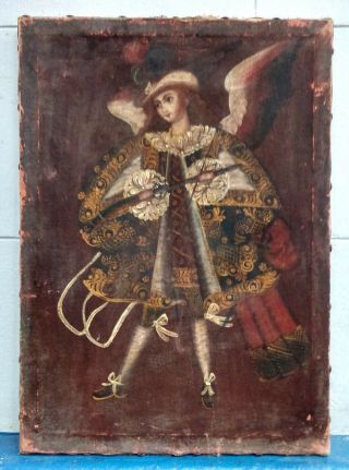 Fine Antique Early 19th Century Religious Oil On Canvas Painting