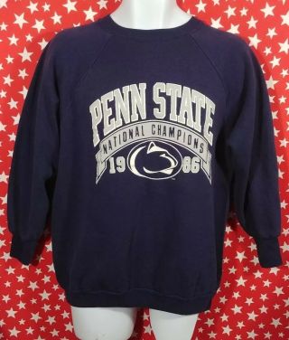Vintage Ncaa Penn State Nittany Lions 1986 Football Champions Sweatshirt Small