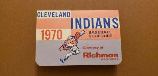 1970 Cleveland Indians Mlb Bi - Fold Pocket Schedule