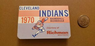 1970 Cleveland Indians MLB Bi - Fold Pocket Schedule 2