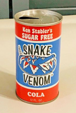 Houston Oilers Ken Stabler Snake Venom Soda Can Sugar Very Rare