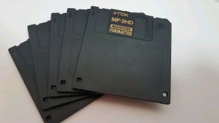 Vintage Tdk Mf - 2hd 1.  4mb Blank 3.  5 Floppy Disks Formatted For Macintosh Mac 5 Ea