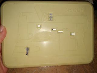 Vintage Necchi Sewing Accessory Box With Attachments And Cams