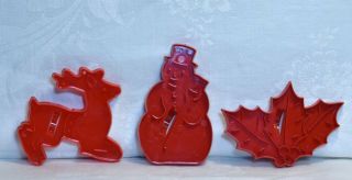 Hrm Vintage Red Plastic Cookie Cutter - Santa 