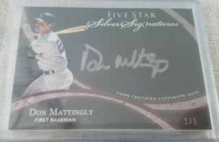 2014 Topps Five Star Don Mattingly Silver Signatures Auto Autograph 1/1 Yankees