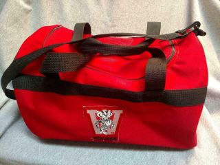 Vintage Wisconsin Badgers Tote / Duffle Bag With Shoulder Strap