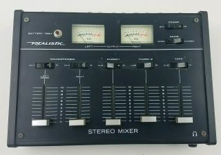 Vintage Realistic 32 - 1100A Tandy Radio Shack Stereo Mixer Audio Console Black 2