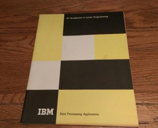 1964 An Introduction To Linear Programming Ibm Data Processing Application Guide