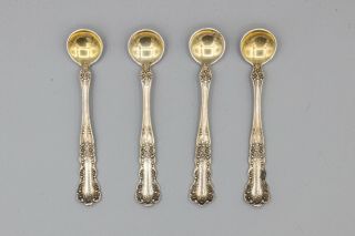 Gorham Buttercup Sterling Silver Individual Salt Spoon With Gold Wash – Set Of 4