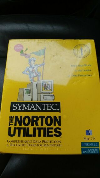 Vintage 1994 Symantec The Norton Utilities Macos Version 3.  2 Factory Shrink Wrap