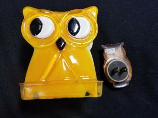 Mid Century Vintage Owl Napkin Holder Lucite Acrylic and Night Light 2