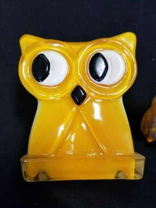 Mid Century Vintage Owl Napkin Holder Lucite Acrylic and Night Light 3