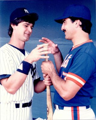 Don Mattingly Ny Yankees And Keith Hernandez Ny Mets 8x10 Color Photo