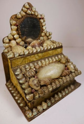 Vintage Antique Victorian Sea Shell Art Seashell Miniature Jewelry Trinket Box