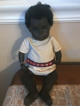 Vintage Sasha Black Baby Doll With Wrist Tag 11”
