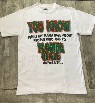 Rare Vintage Miami Hurricanes Vs Fsu " Stupid Is As Stupid Does " Shirt Sz Medium
