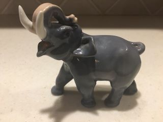 Vintage Royal Copenhagen Denmark Ceramic Elephant Figurine