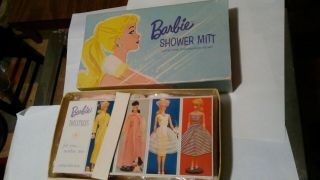 Barbie Shower Mitt Bath Power Kit 3512 Rare Find 1961 Box 9 Soap Pkgs Complete