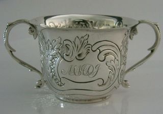 Victorian Solid Silver Two Handled Cup Porringer 1896 Antique Arts & Crafts