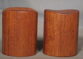 Vintage Mid - Century Danish Modern Teak Wood Salt Pepper Shaker Set Quistgaard