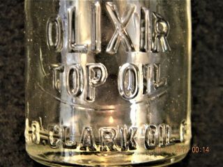 Vintage 2 Ounce Olixir Top Oil Glass Bottle J.  B.  Clark Oil Co. 2