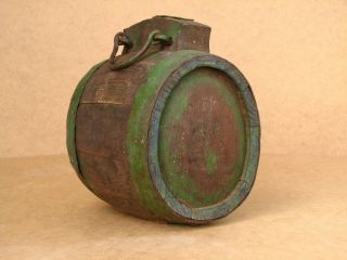 Old Antique Primitive Wooden Wood Barrel Vessel Keg Canteen Cask Wine 100 Years