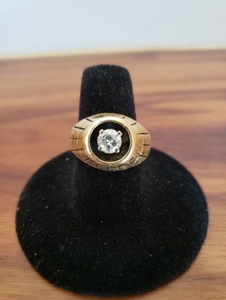 Vintage Mens 14k Gold Ring W/unverified Stone Size 8