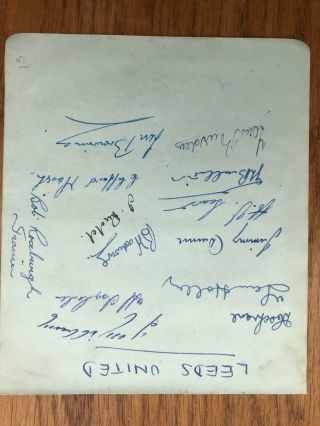 Vintage 1950s Leeds United & Southern Counties Football Signed Autograph Page