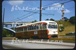 Slide - Prco Pittsburgh 1461 Pcc Trolley By Channel 4 Wtae Sign 1962