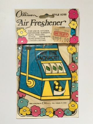 Vintage Allison Car Air Freshner Style 9268 Jackpot Slot Machine Nos