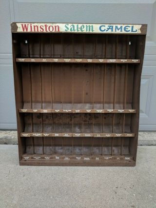 Winston Salem Camel Vintage Cigarette Metal Tin Store Display Rack Wall