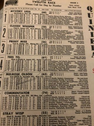 1976 Taunton Greyhound Program Blue Ribbon Stakes Final 3