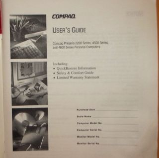 Compaq Presario 4500 Series and 4600 Series Personal Computer Quick Setup Guide 3