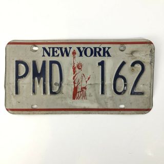 Real Vintage York Ny Statue Of Liberty License Plate Embossed Pmd162