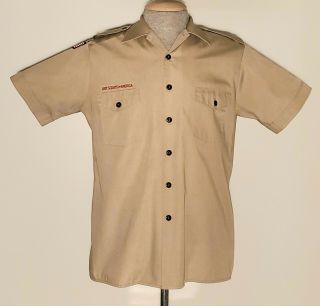 Vintage Bsa Boy Scouts Of America Khaki Uniform Shirt Men 
