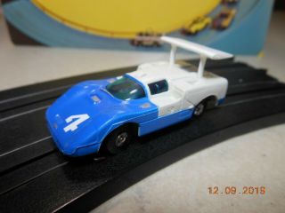 Vintage Aurora Xlerators Chaparral 2f Ho Slot Car,  Blue / White 2784,  Tjet