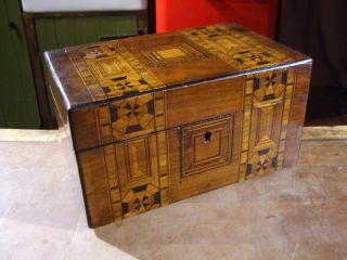 Antique Victorian Tunbridge Ware Inlaid Small Box Lovely Patina