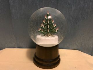Vintage Perzy Snow Globe Dome Christmas Tree With Candles Made In Austria