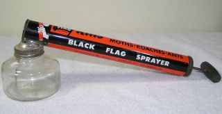 Circa 1950s Vintage Black Flag Sprayer Kills Moths Roaches Ants Flies Mosquitoes