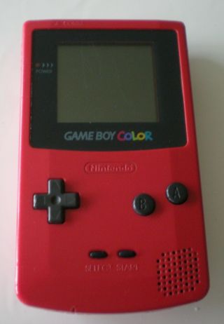 Vtg Red Nintendo Game Boy Color Cgb - 001 Console W/button Issues