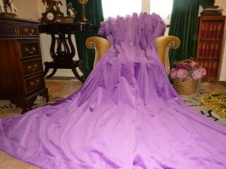Irish Country House Vintage Mtm Violet Purple Cotton Velvet Curtains 85 " L