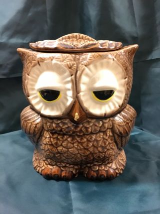 Vintage 70’s Sittre Ceramics Double Faced Brown Owl Cookie Jar