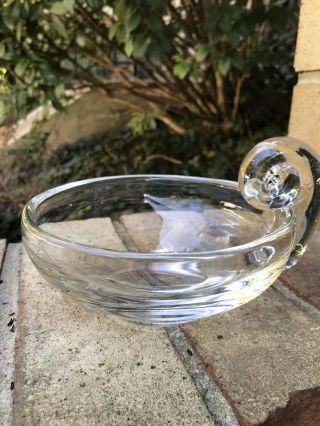 Mid Century/vintage,  Art Glass,  Clear,  Round,  Hand Blown Swirl Handle